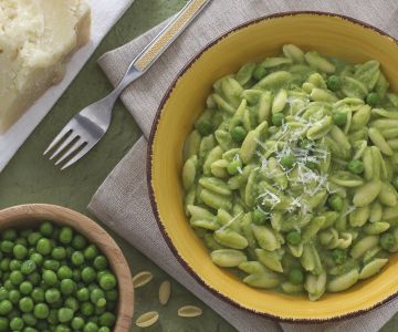 Gnocchi met doperwtencrème