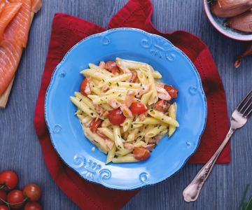 Penne met zalm en vodka