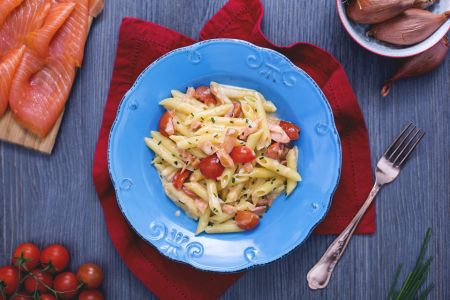 Penne met zalm en vodka