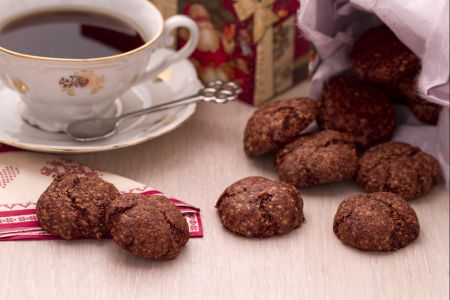 Speculaas met chocolade en amandelen