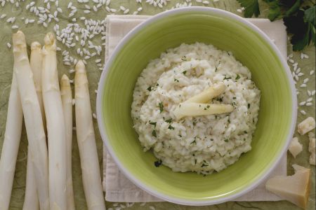 Risotto met witte aspergecrème