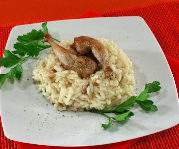 Risotto met kwartels