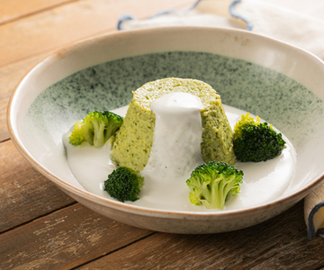 Broccoli gratins met geitenkaassaus