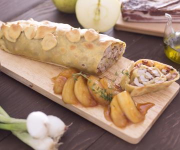 Varkensstrudel met marsala-appels