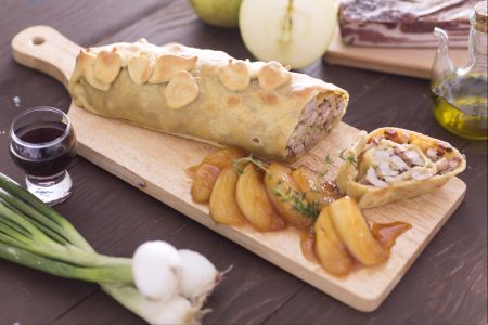 Varkensstrudel met marsala-appels
