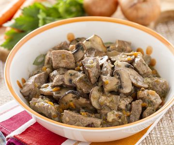 Kalfsvleesstoofpot met champignons