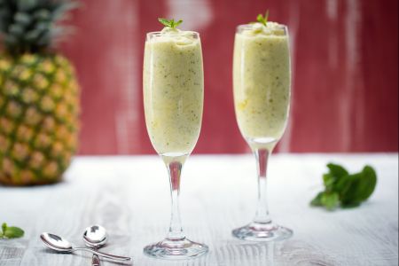 Ananas en munt sorbet