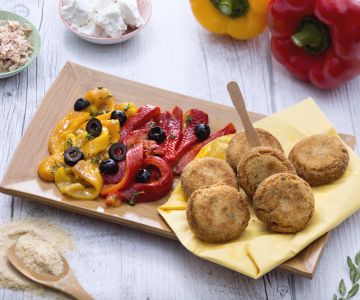 Tonijn en ricotta balletjes met paprika