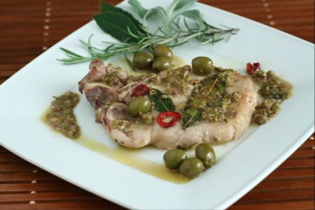 Varkenslapjes met olijven