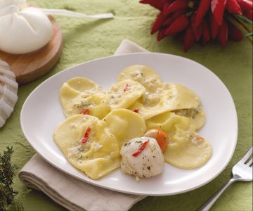 Burrata harten met coquillesaus