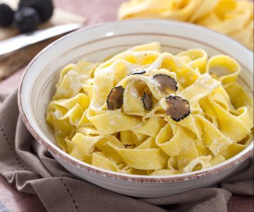 Pappardelle met truffel en mascarponecrème