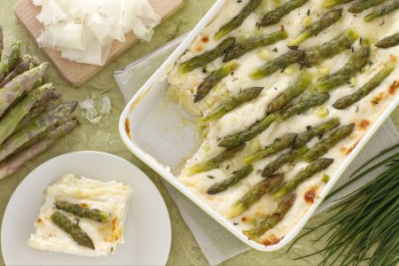 Lasagne met asperges en raspadura