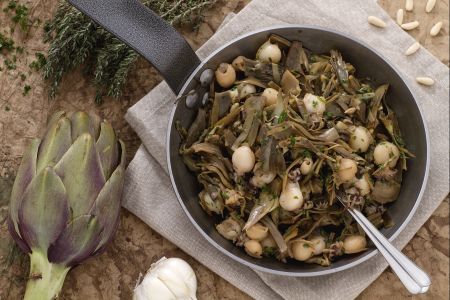 Sepia met artisjokken