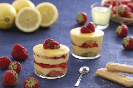 Aardbeien Tiramisu met Limoncelloroom