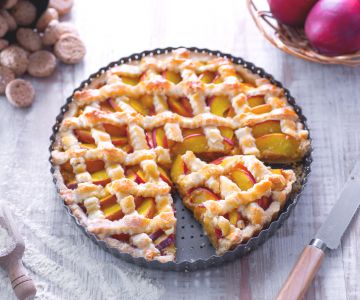 Perzik-en-amaretti-taart