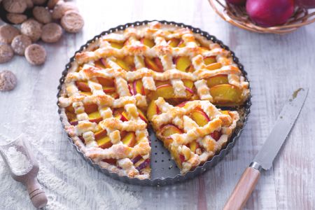 Perzik-en-amaretti-taart