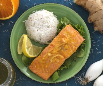 Citruszalm met pilafrijst