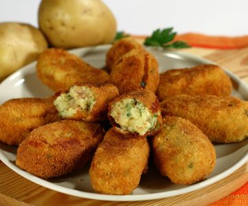 Aardappelkroketten met spek