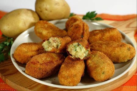 Aardappelkroketten met spek