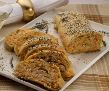Zalm en ricotta strudel