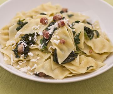 Maltagliati met spinazie en gezouten ricotta