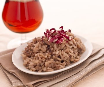Bier Risotto met Radicchio en Worstjes