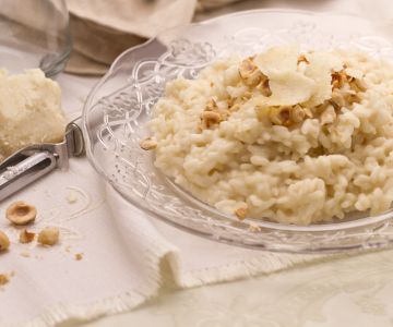 Risotto met Castelmagno en hazelnoten