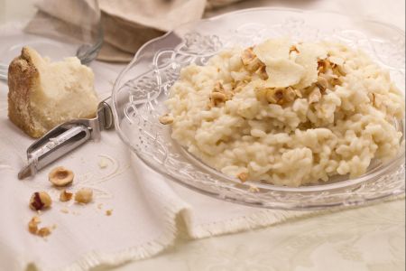 Risotto met Castelmagno en hazelnoten
