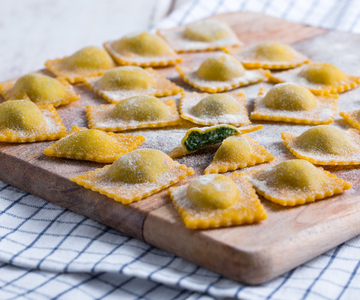 Ravioli met ricotta en spinazie
