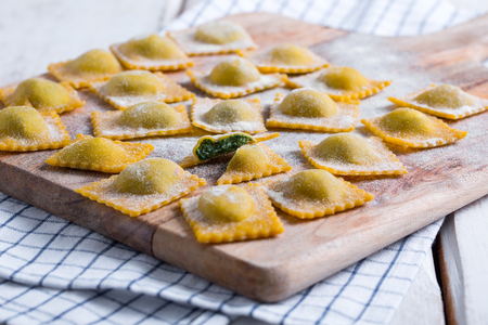 Ravioli met ricotta en spinazie