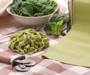 Groene pasta met spinazie