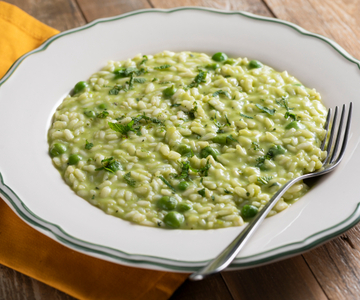 Risotto met erwtjes en munt