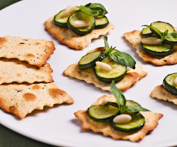 Olijfbladerdeeg met gesmoorde courgettes