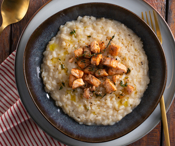 Zalmbouillon Risotto