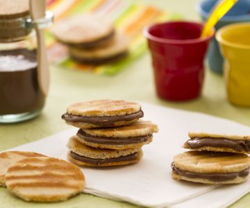 Wafel sandwich met Nutella