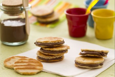 Wafel sandwich met Nutella