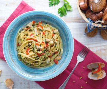 Linguine met scheermessen
