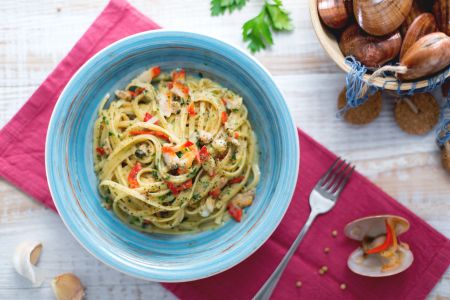 Linguine met scheermessen