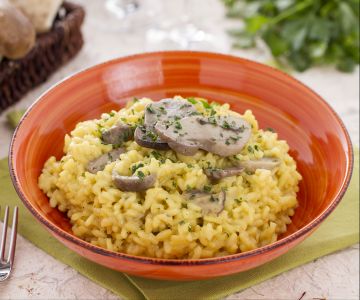 Risotto met eekhoorntjesbrood en saffraan