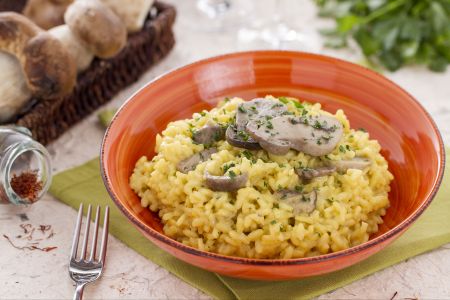 Risotto met eekhoorntjesbrood en saffraan