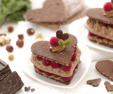 Chocolade en frambozenhartjes