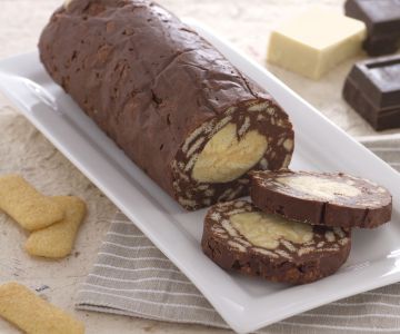 Chocoladesalami met twee smaken