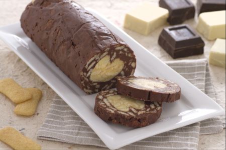Chocoladesalami met twee smaken