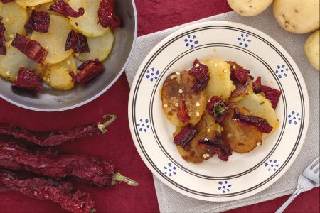 Aardappelen en krokante paprika's