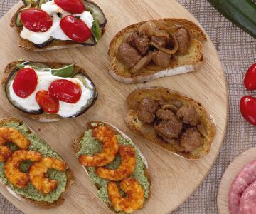 Drie soorten bruschetta