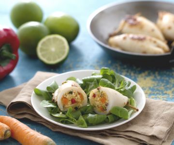 Gevulde calamares met couscous