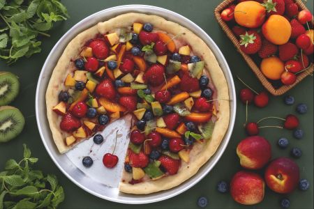 Zoete fruitpizza