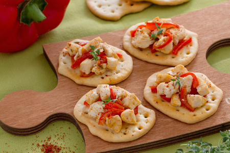Paprikakip en rode paprika toast