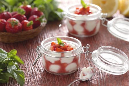 Ricottabekertjes met aardbeien