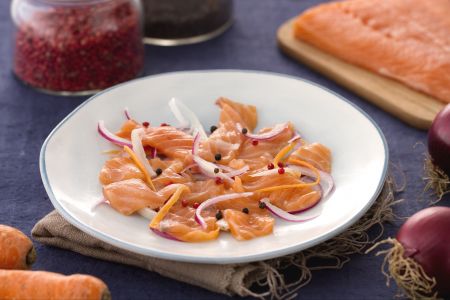 Zalm in zoetzuur met julienne van groenten